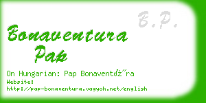 bonaventura pap business card